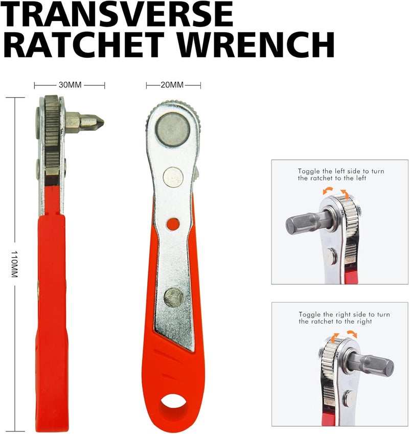 TOOLMAK Ratcheting Screwdriver Set Screwdriver 42 in 1 Ratchet Wrench Set, With Rotatable Ratchet Handles ＆ Storage Case, Household Repair Tool Kits for Bike - Image 4